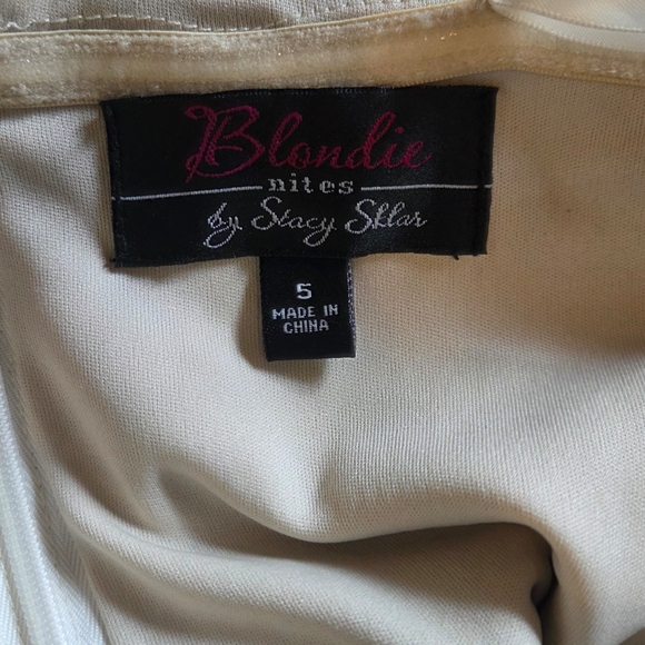 Blondie Nites Strapless Dress in Gold and Cream - Picture 11 of 11